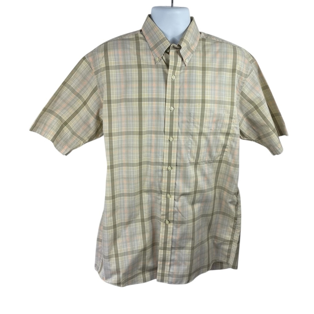 Jos. A. Bank Multicolor Plaid Stays Cool Button Down Shirt, Size Medium